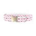 Pink Bow Heart Dog Collar - metal silver