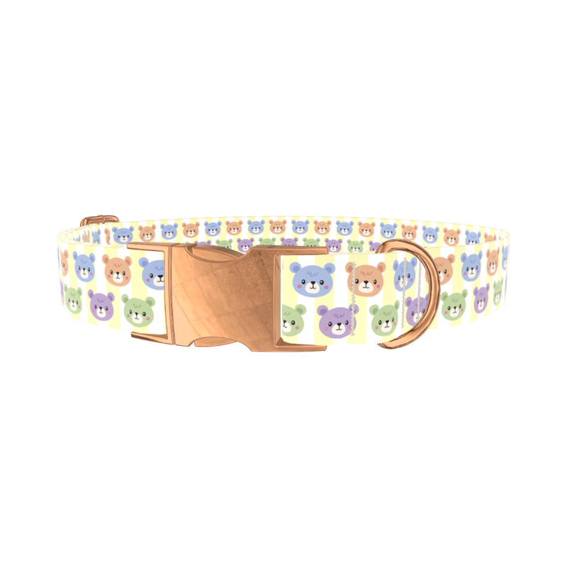 Teddy Bear Stripes Dog Collar