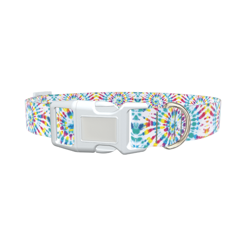 Spiral Tie-Dye Dog Collar - plastic rose gold