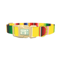 Yellow Mexican Stripe Dog Collar - plastic gold