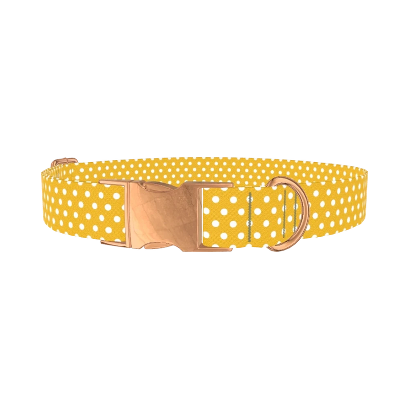 Polka Dot Dog Collar - metal rose gold