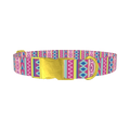 Colorful Aztec Stripe Dog Collar - metal gold