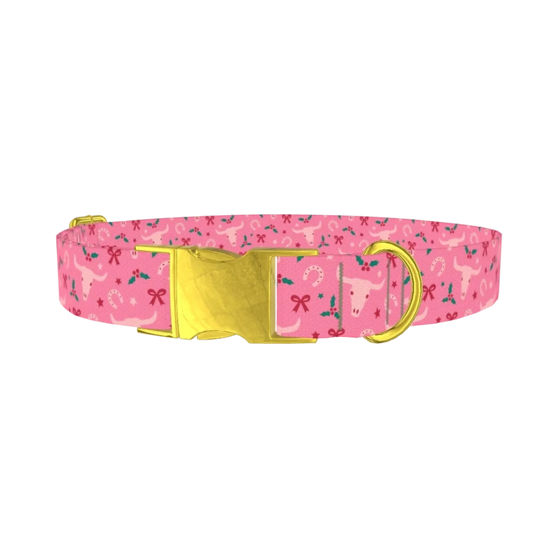 Western Holly Dog Collar - metal gold
