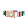 Colorful Stripe Dog Collar - plastic rose gold