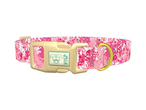 Pink Paint Splatter Dog Collar