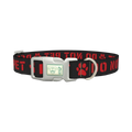 Warning Sign Dog Collar - plastic silver