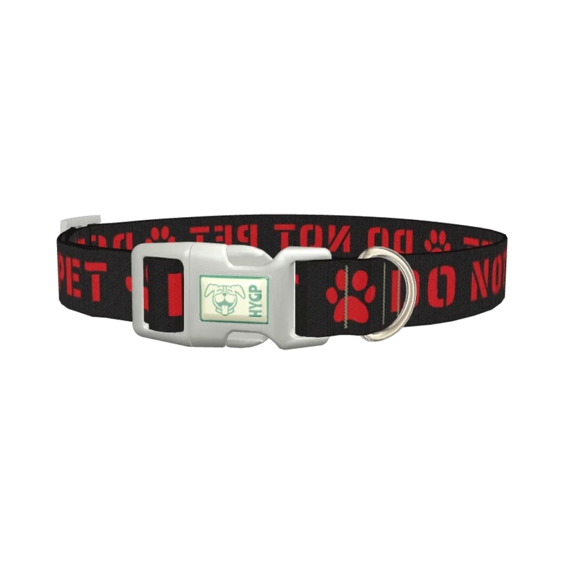 Warning Sign Dog Collar - plastic silver