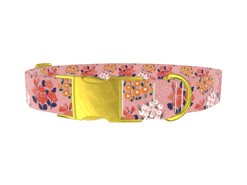 Pink Floral Bloom Dog Collar