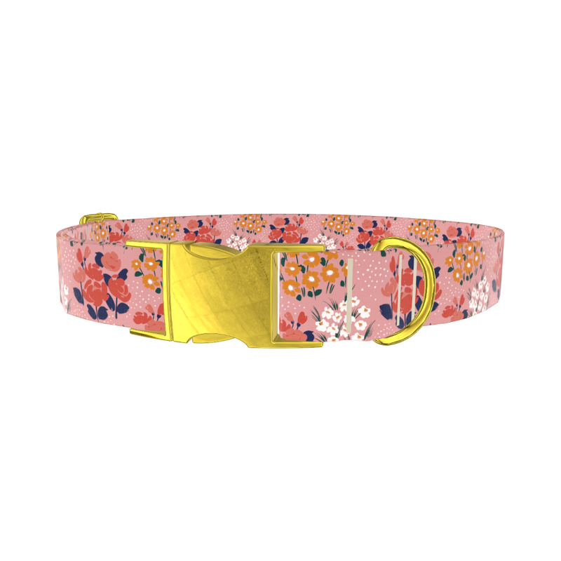 Pink Floral Bloom Dog Collar