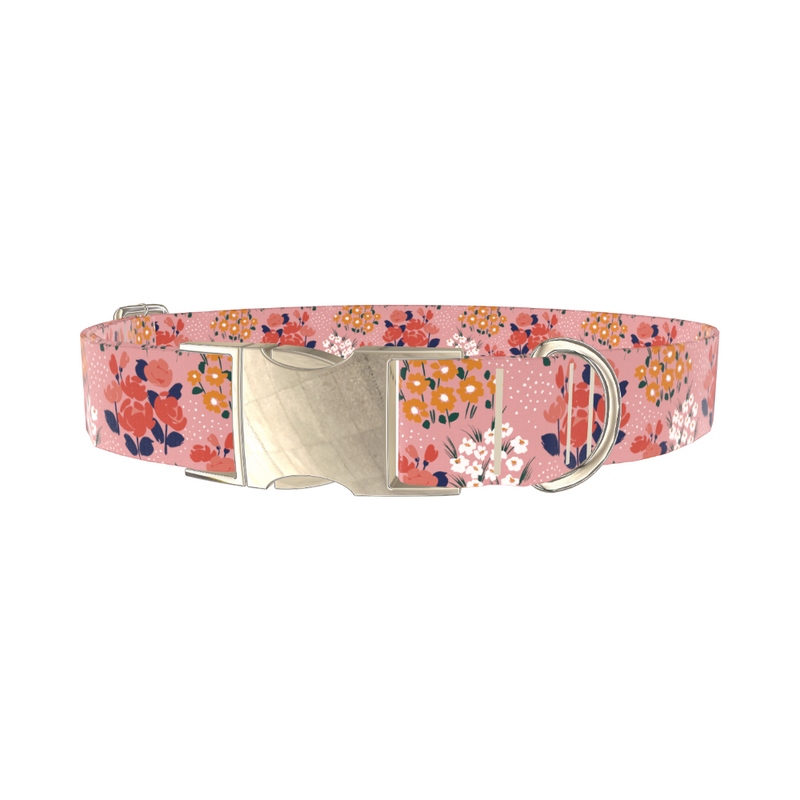 Pink Floral Bloom Dog Collar
