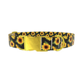 Sunflower Pattern Black Dog Collar - Thumbnail 1
