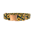 Sunflower Pattern Black Dog Collar - Thumbnail 2