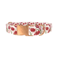 Red Pink Tulip Dog Collar - metal rose gold