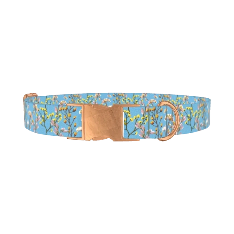 Spring Blossom Dog Collar - metal rose gold