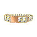 Silver Chain Yellow Dog Collar - metal rose gold