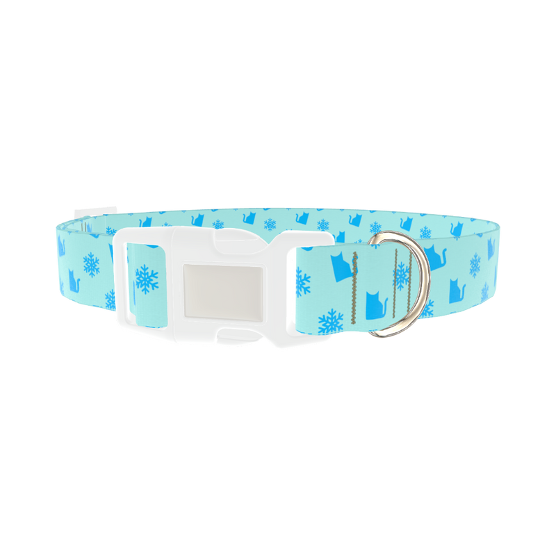 Winter Cat Dog Collar - plastic silver