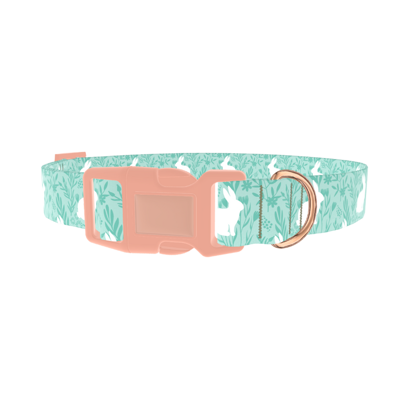 Wildflower Bunny Dog Collar - plastic rose gold