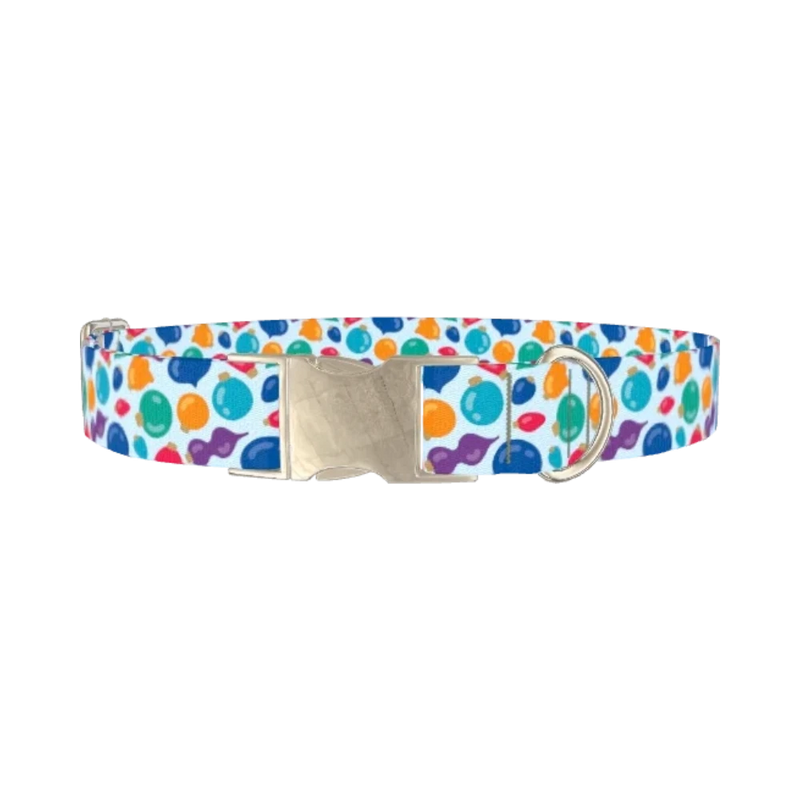 Christmas Ornaments Dog Collar - metal silver