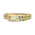 St. Patrick's Clover Stripe Dog Collar - plastic gold