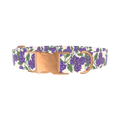 Purple Hydrangea Dog Collar - metal rose gold