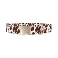 Cow Print Dog Collar - metal silver