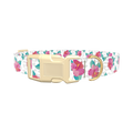 Leopard Floral Dog Collar - plastic silver