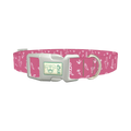 Pink Southwestern Dog Collar - plastic silver