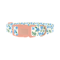 Blue Floral Leaves Dog Collar - plastic rose gold