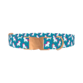 Unicorn Pattern Dog Collar - metal rose gold