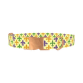 Mardi Gras Fleur-de-lis Dog Collar - metal rose gold