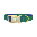 Gradient Blue Dog Collar - plastic gold