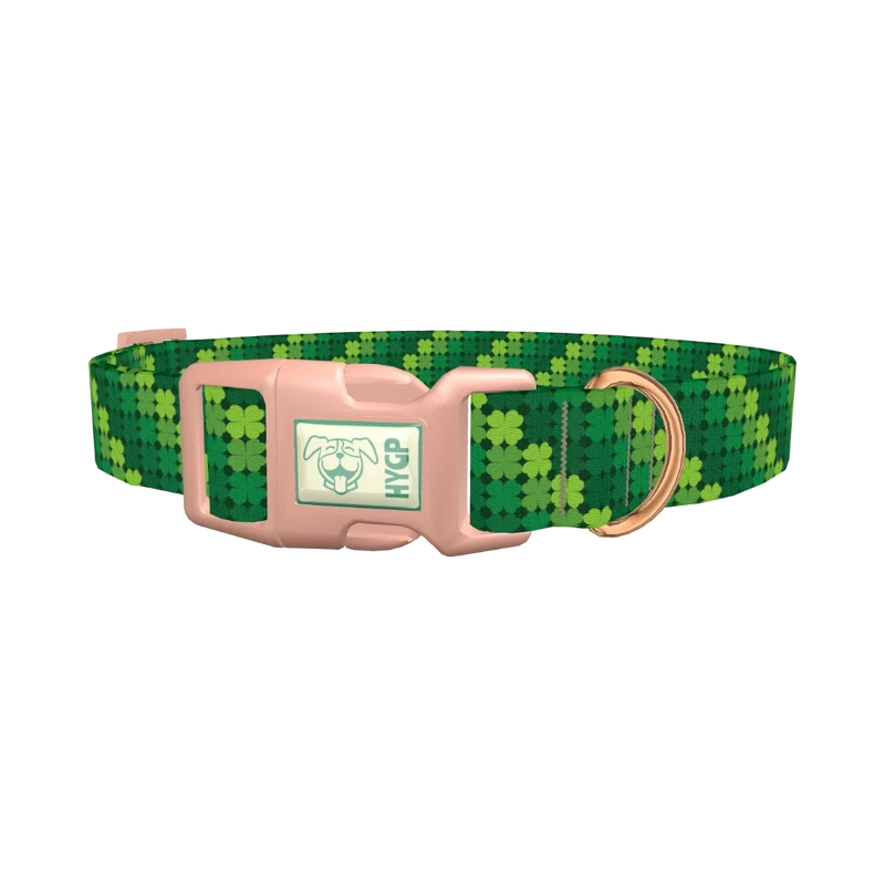 Clover Pattern Dog Collar - plastic rose gold