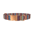 Tribal Stripe Dog Collar - metal rose gold