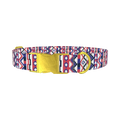 Colorful Tribal Pattern Dog Collar - metal gold