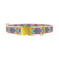 Geometric Pattern Dog Collar - metal gold
