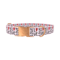 Love Heart Dog Collar - metal rose gold