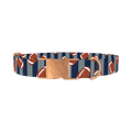 Football Stripes Dog Collar - metal rose gold