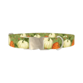 Pumpkin Floral Dog Collar - metal silver