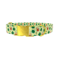 St. Patrick's Day Beer Clover Dog Collar - metal rose gold