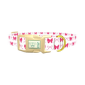 Pink Ribbon Dog Collar - plastic gold
