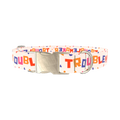 Geometric Letter Dog Collar - metal silver