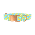Blue Daisy Easter Egg Dog Collar - metal rose gold