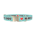 Mamas Boy Heart Dog Collar - metal silver