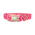 Geometric Red Heart Dog Collar - plastic rose gold