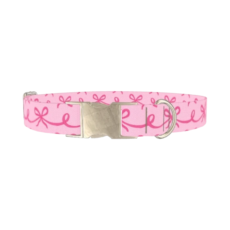 Bow Garland Dog Collar - metal silver