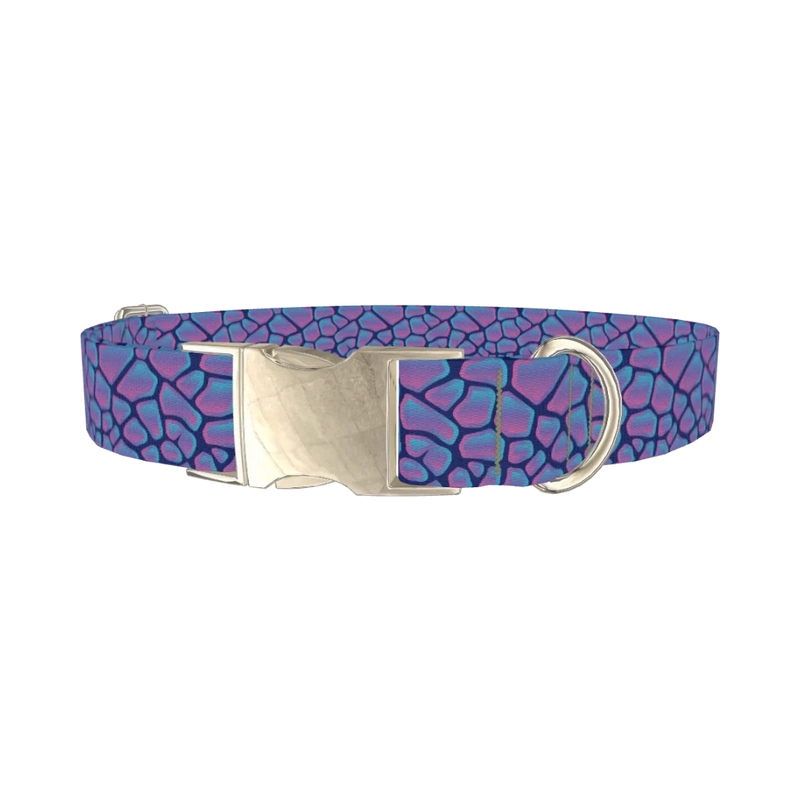 Geometric Animal Dog Collar - metal silver