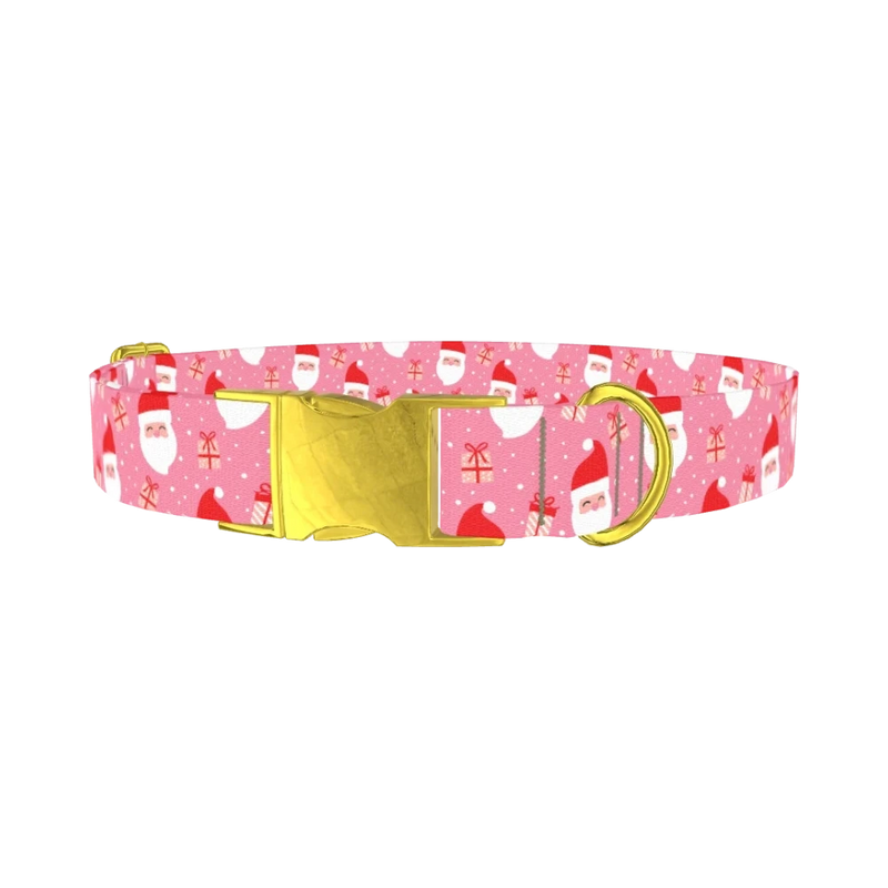 Christmas Santa Dog Collar - metal gold