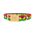 Rasta Leaf Dog Collar - plastic gold