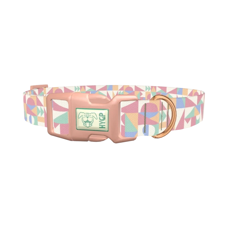 Geometric Pastel Dog Collar - plastic rose gold