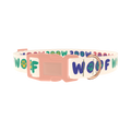 Woof Paw Print Dog Collar - plastic rose gold